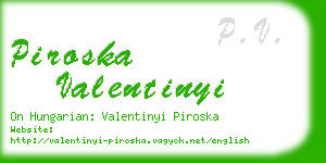 piroska valentinyi business card